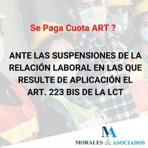 ALICUOTA ART ANTE SUSPENCIONES LABORALES